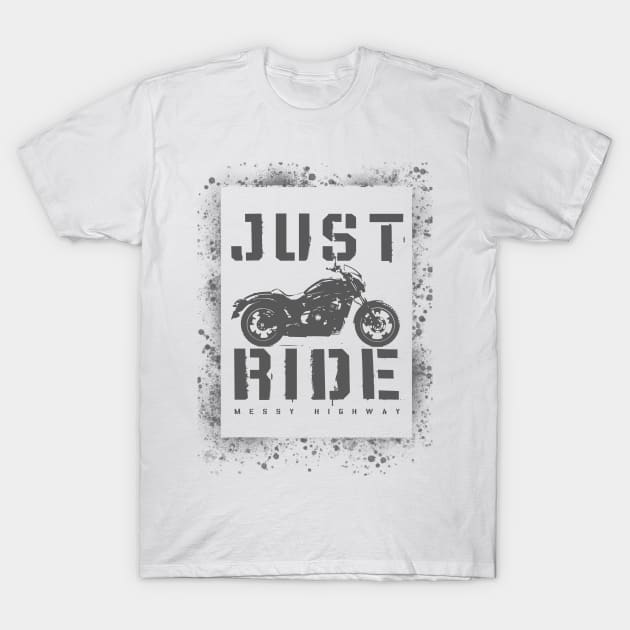 Just Ride Stencil, Vulcan S T-Shirt by MessyHighway